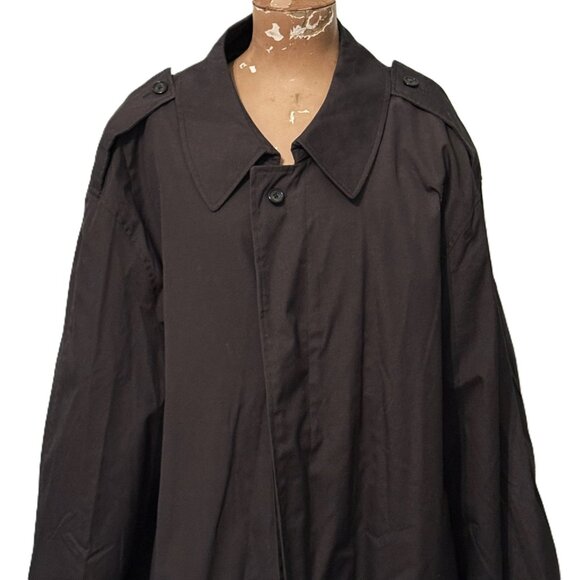 Guardsmark By TWIN HILL INSULATED Navy Blue Lined TRENCH COAT MENS 54R NWT - Picture 2 of 8